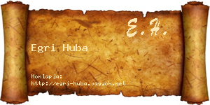 Egri Huba névjegykártya